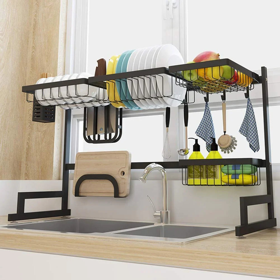 Stainless Steel Over Sink Dish Rack - without cover