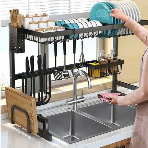 Stainless Steel Over Sink Dish Rack - without cover