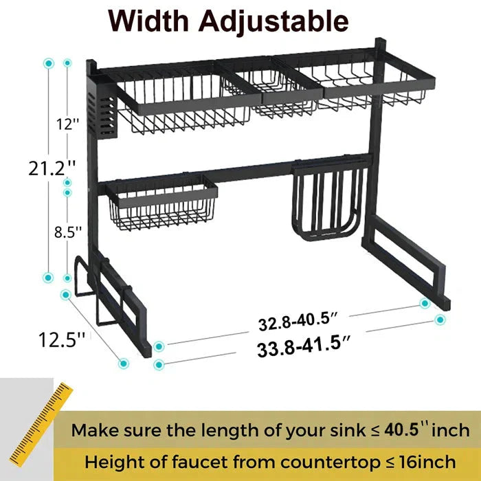 Stainless Steel Over Sink Dish Rack - without cover