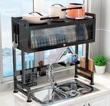 Stainless Steel Over Sink Dish Rack with cover