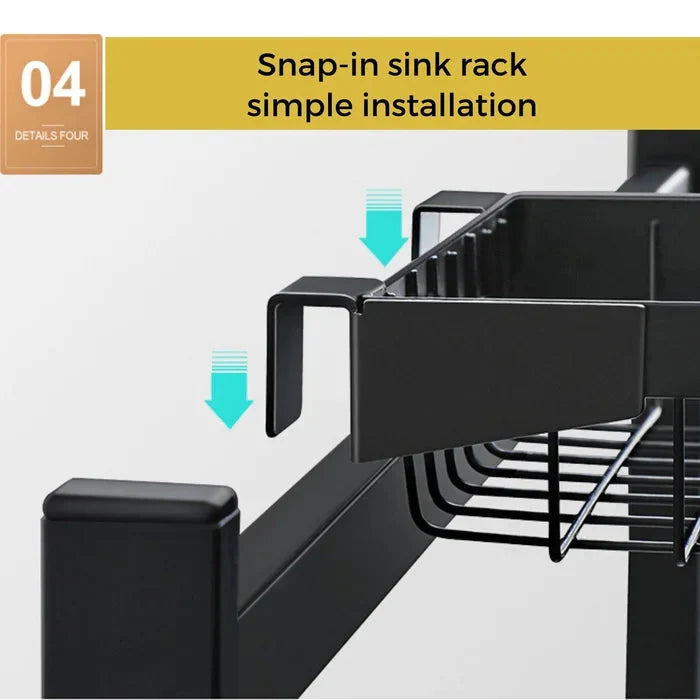 Stainless Steel Over Sink Dish Rack - without cover