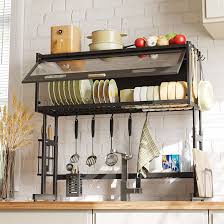 Stainless Steel Over Sink Dish Rack with cover
